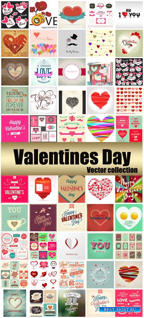 Valentine's Day, romantic backgrounds, vector hearts # 29