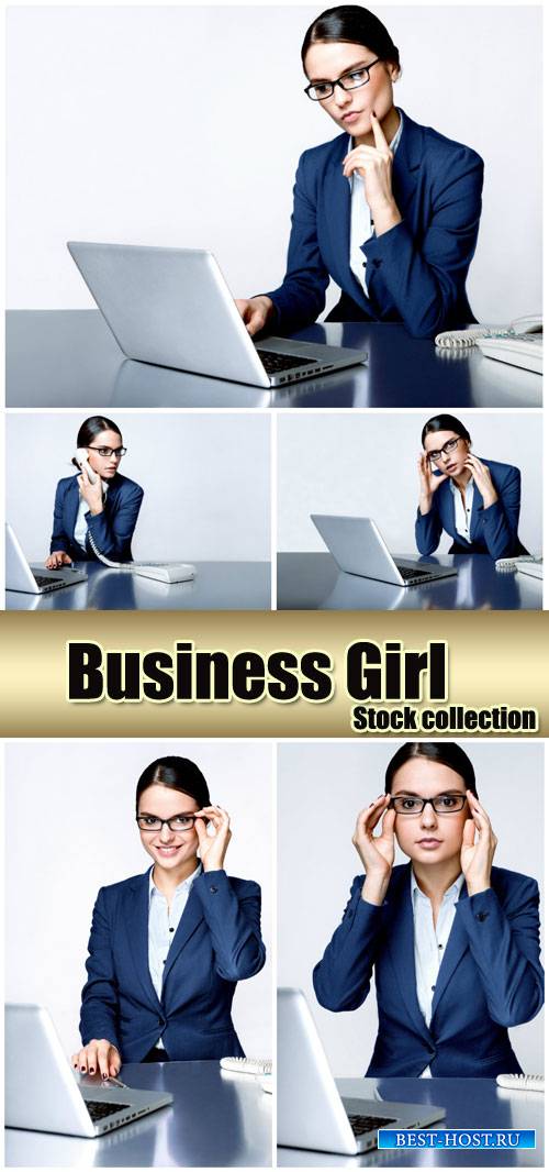 Business woman with a laptop - Stock Photo
