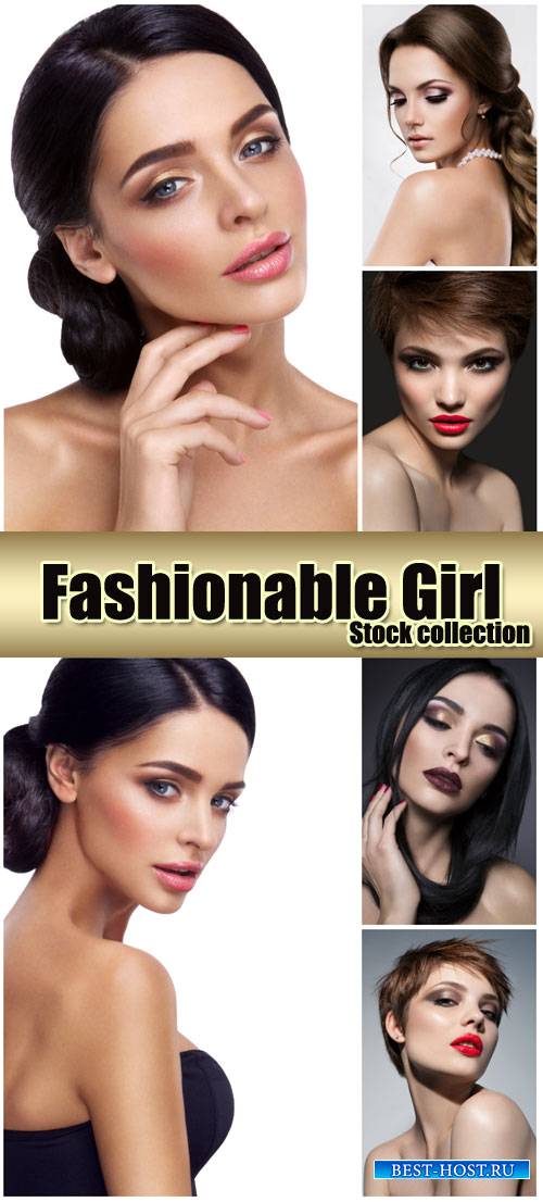 Fashionable girls, stylish women's hairstyles - stock photos
