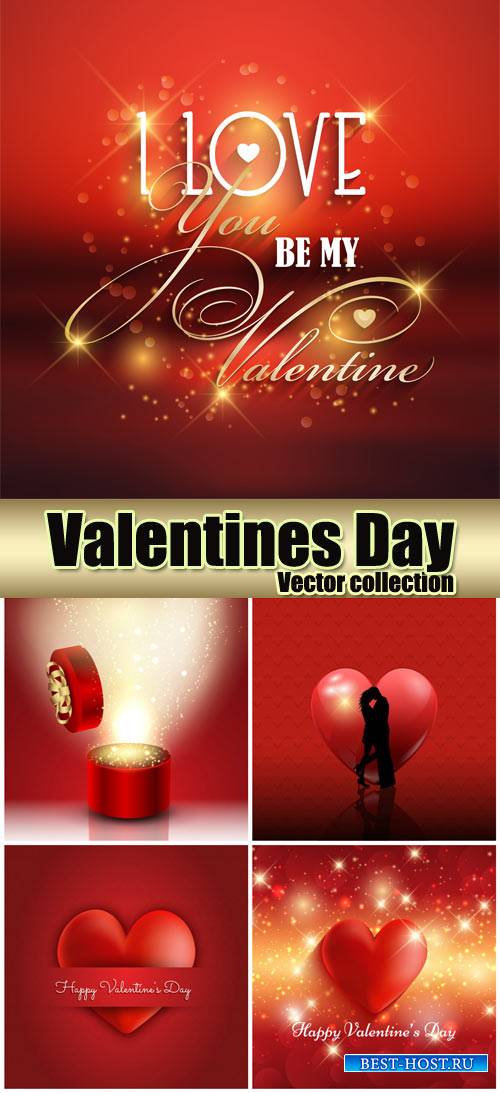 Red background with hearts, valentines day vector