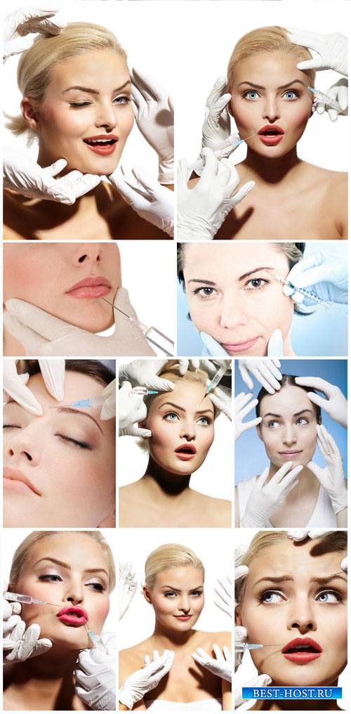 Cosmetic procedures, botox injections - stock photos