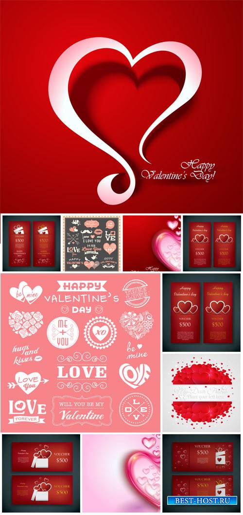 Backgrounds and banners to the day of Valentine hearts vector