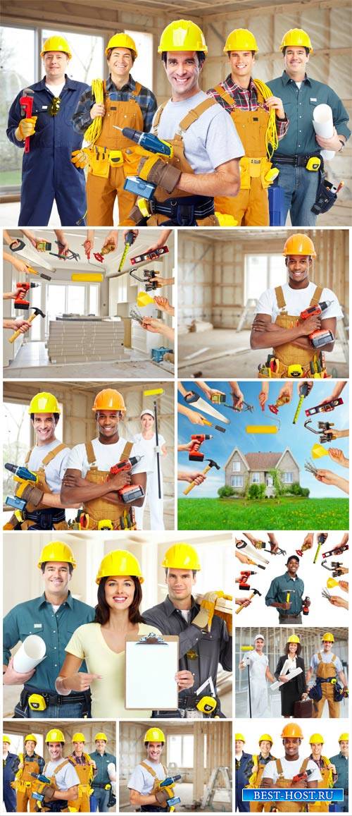 Builders, working people - stock photos