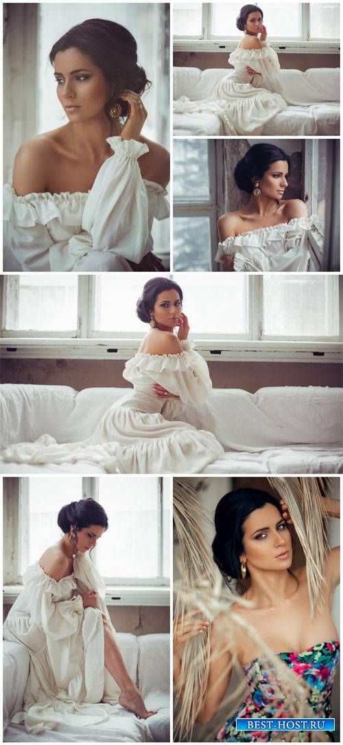 Girl in white dress - stock photos