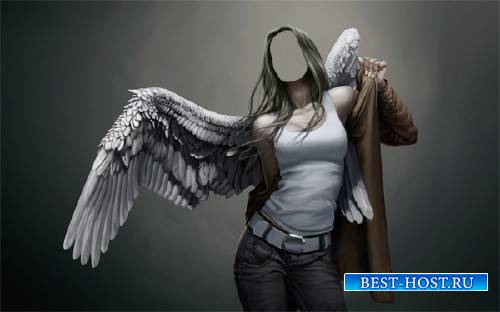 Девушка ангел с крыльями - Женский шаблон