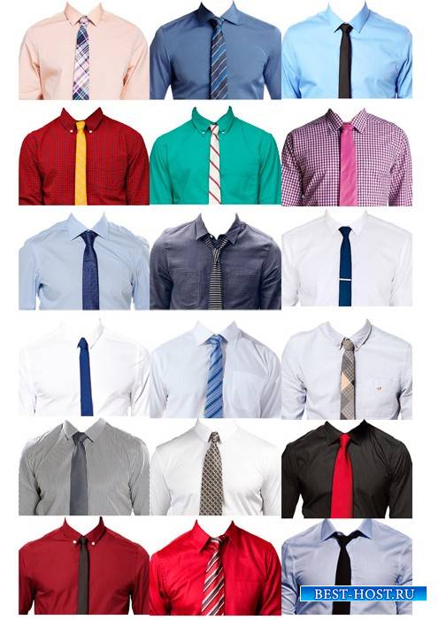 Шаблоны для фотошопа  - Рубашки с галстуком