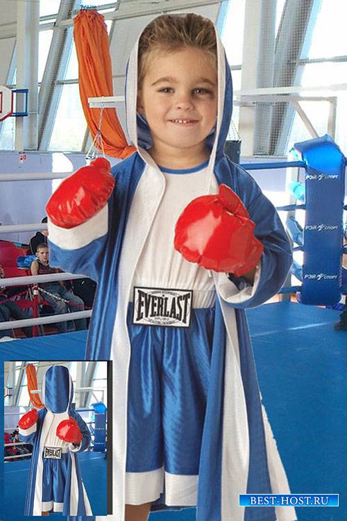 Детский фотошаблон - Будущая звезда бокса