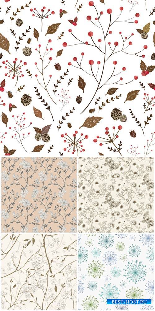 Vector backgrounds with floral elements, flowers