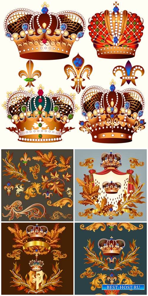 Crown vector, heraldry, decorative elements