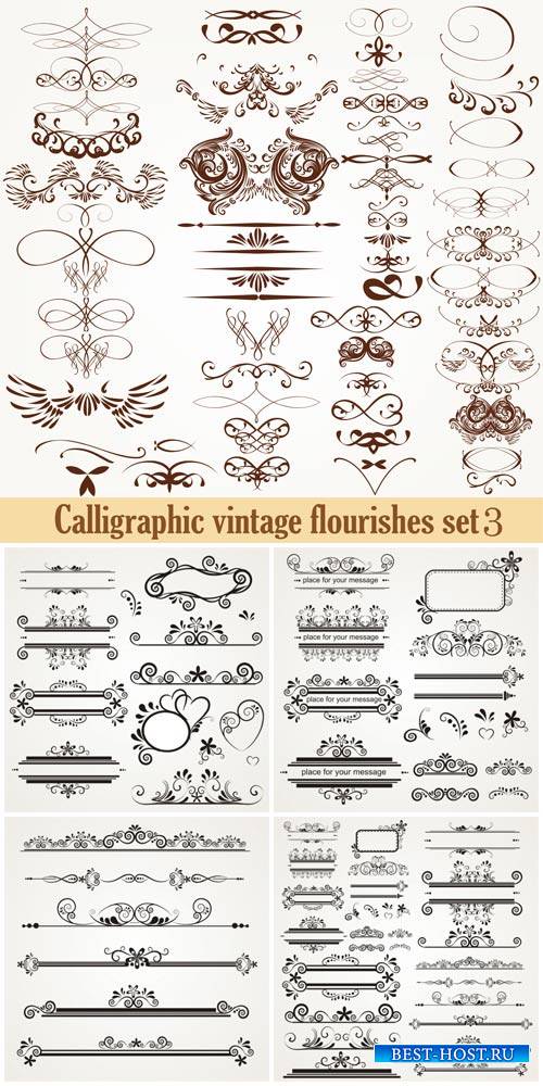 Calligraphic vintage elements,  vector ornaments