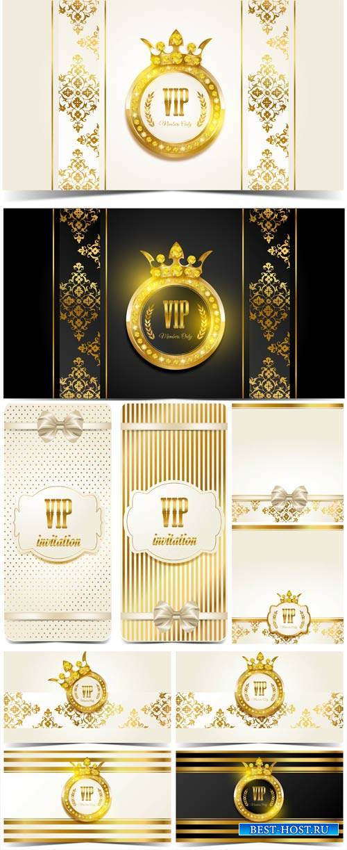 VIP card, vector background with a gold ornament