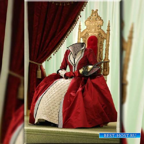 Шаблон psd - Королева в красном платье