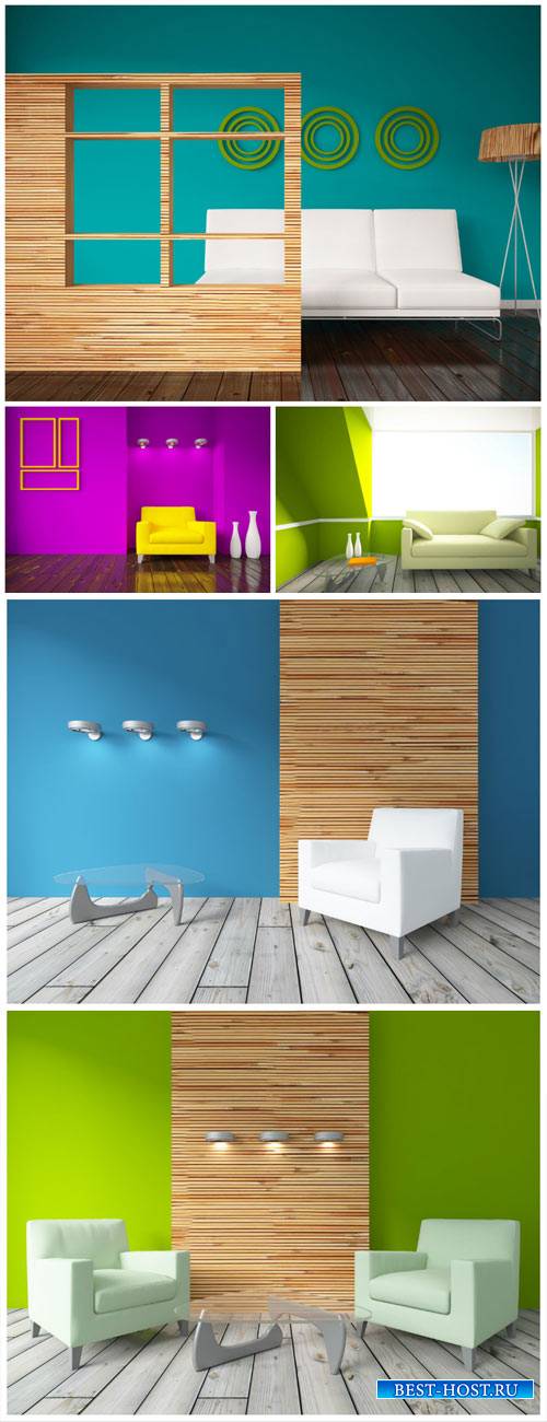 Interior in bright colors - stock photos