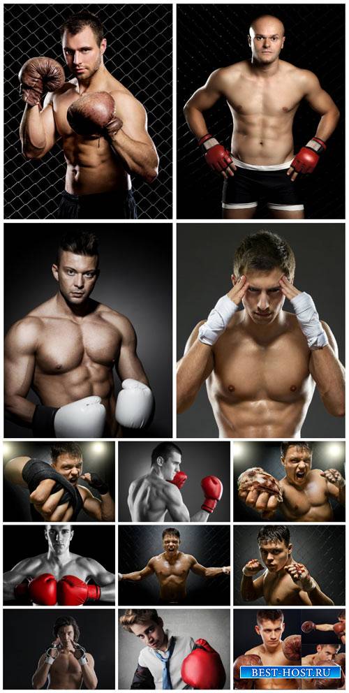 Boxing, male athletes - stock photos