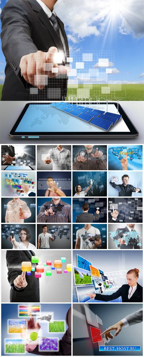 People and modern technology - collection of stock photos
