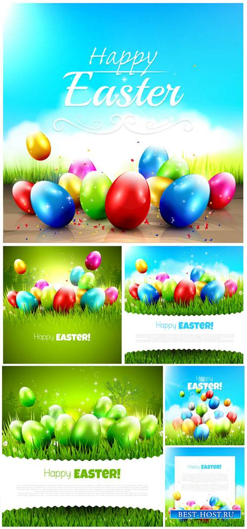 Easter eggs with colored vector