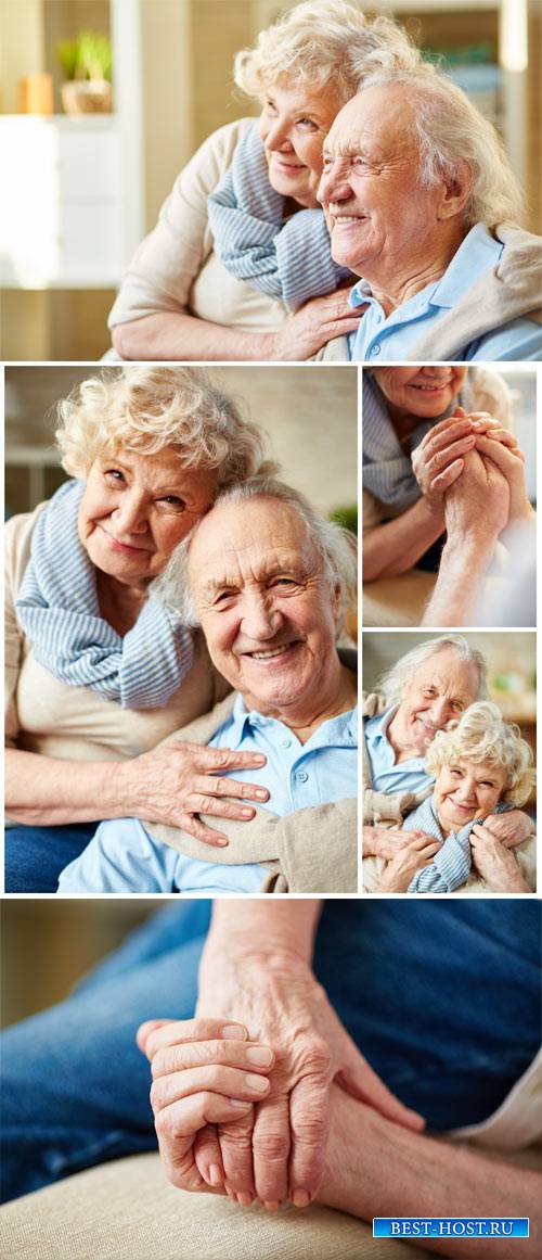 Happy elderly couple - Stock Photo