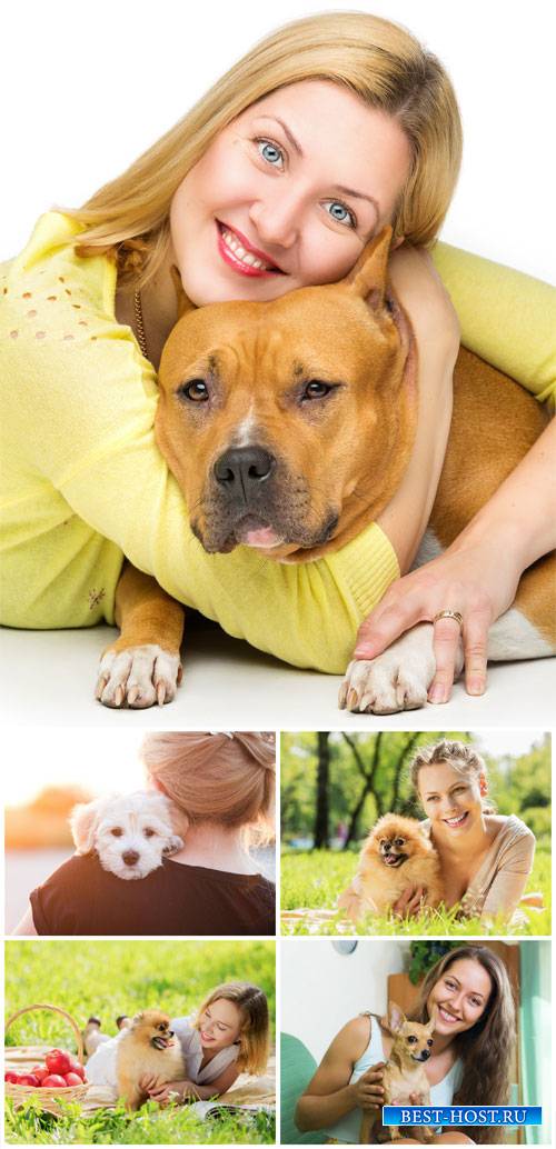 Women with dogs - stock photos