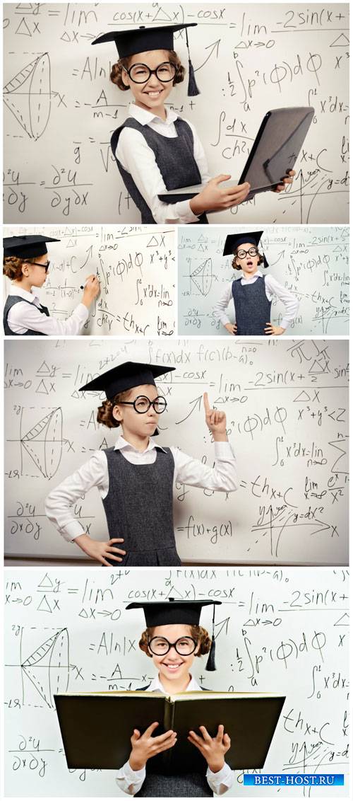Girl with a laptop, knowledge and science - stock photos
