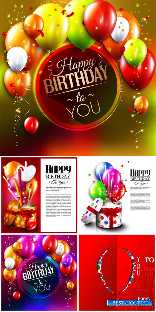 Festive vector, happy birthday, balloons