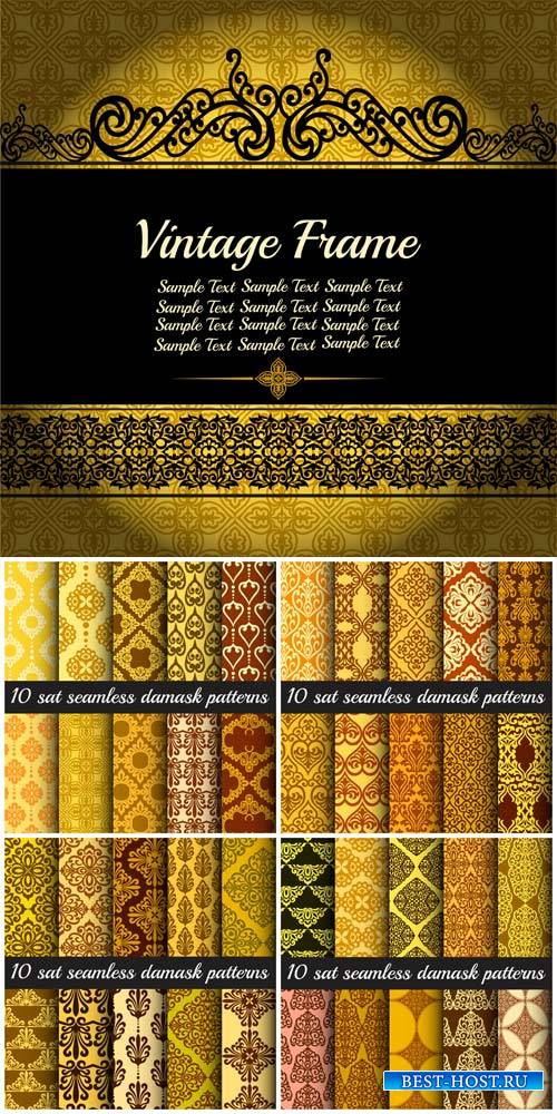 Vintage , textures damask vector