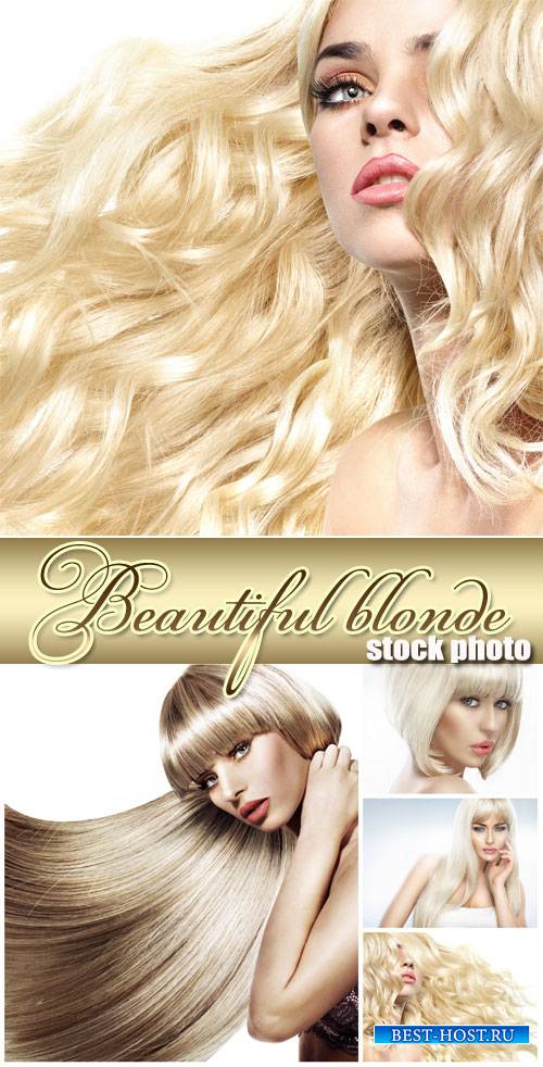 Beautiful blonde with long hair - Stock Photo