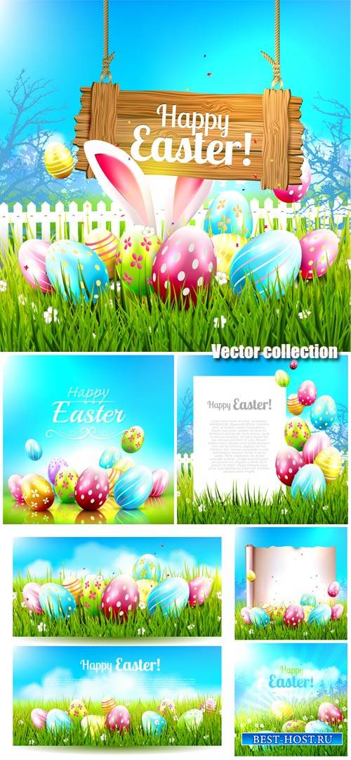 Easter, Easter eggs, Easter bunnies vector