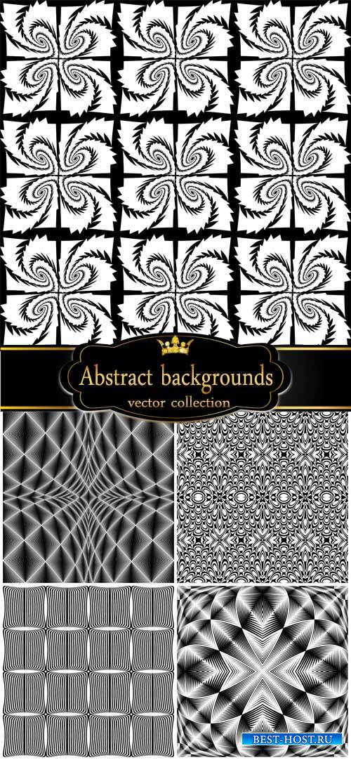 Abstract vector backgrounds, black and white texture