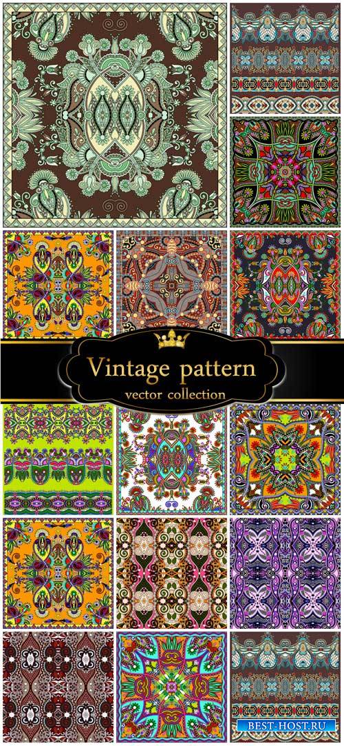 Vector set of vintage backgrounds with patterns