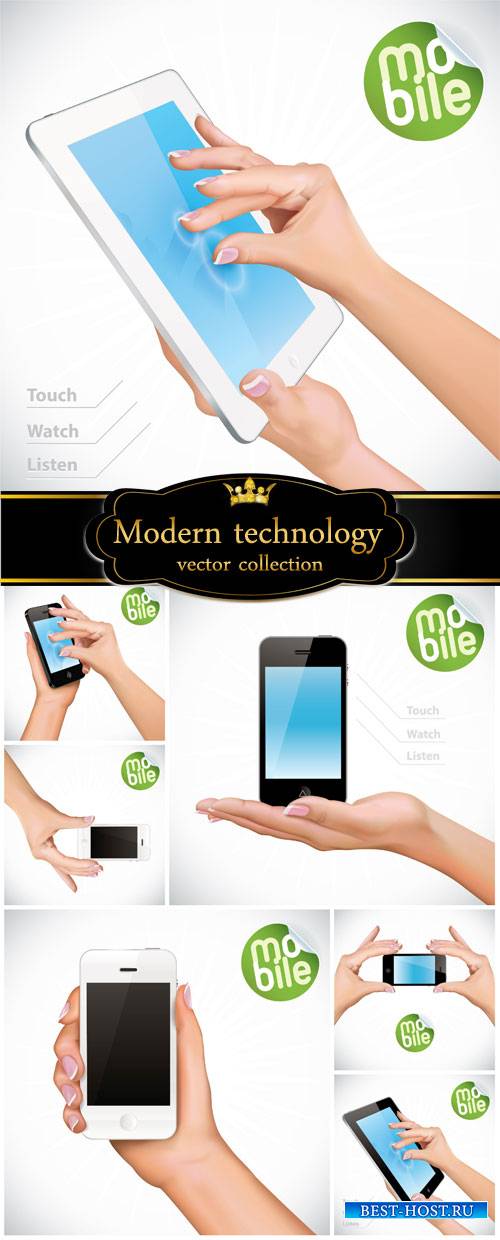 Mobile phones, modern technology vector