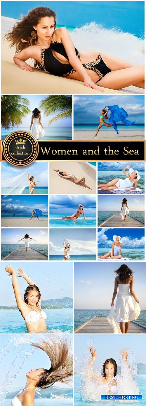 Women and the sea, seaside - stock photos