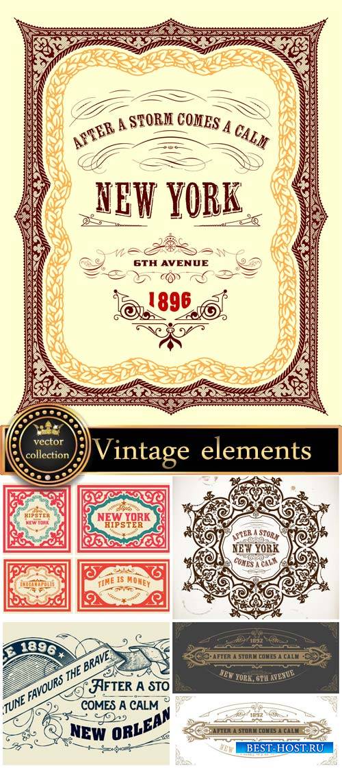 Vintage elements vector background