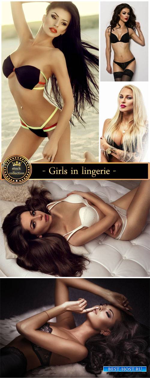Girls in lingerie and swimsuits - stock photos