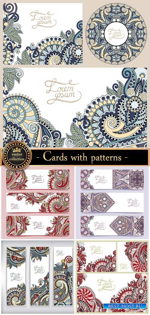 Vector banners and cards with patterns