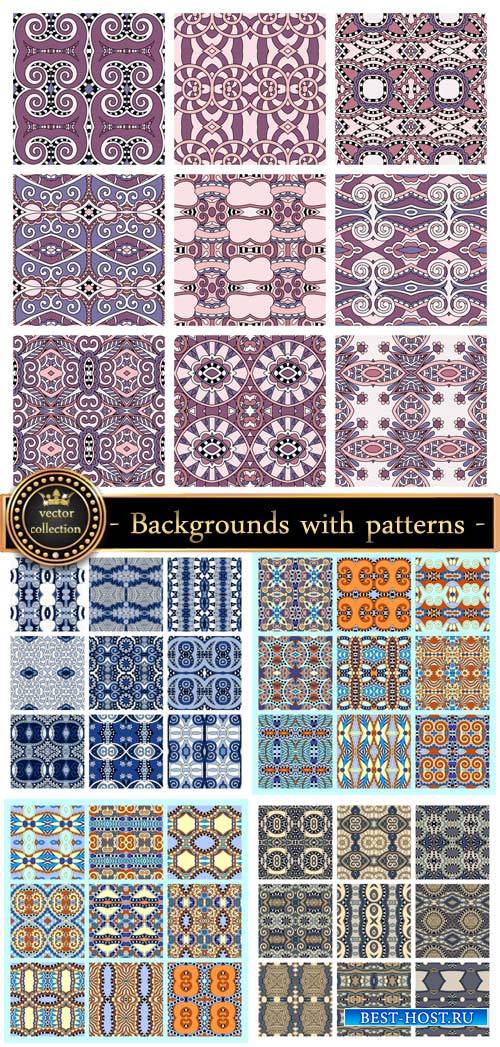 Vector background with patterns, geometric patterns
