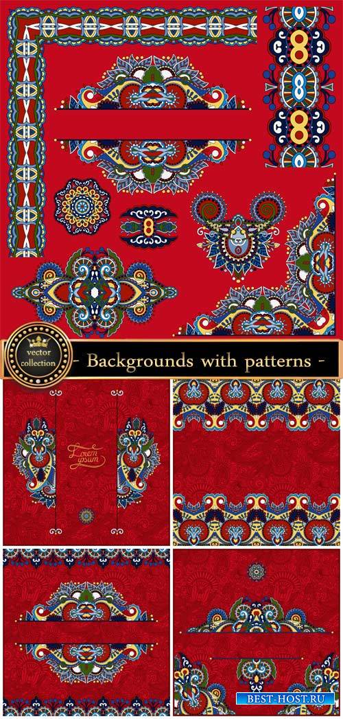 Design elements, vector backgrounds with patterns