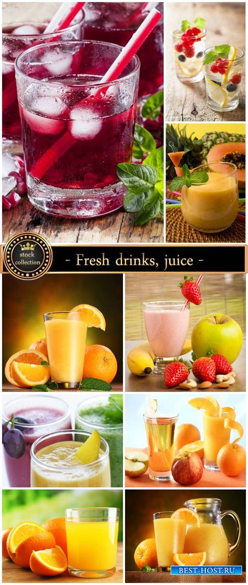 Fresh drinks, juice - stock photos