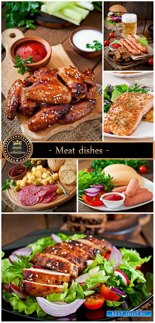 Meat dishes, delicious food - stock photos