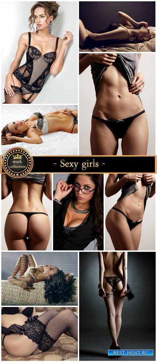 Sexy girls, lace underwear - stock photos