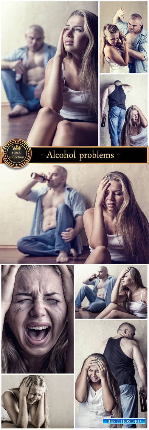 Alcohol problems in the family - stock photos