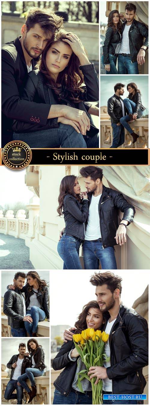 Stylish couple, fashionable clothes - stock photos