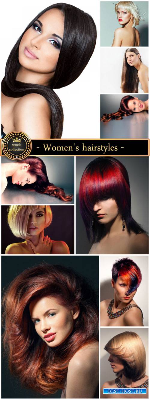 Fashionable women's hairstyles, beautiful women - Stock Photo