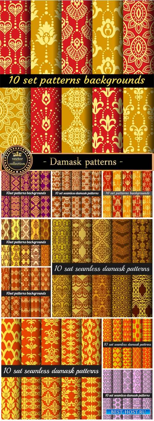 Damask patterns seamless texture vector