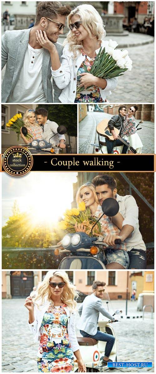 Couple walking - Stock Photo