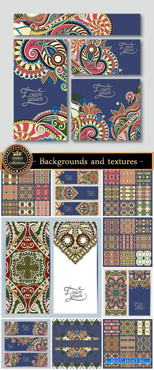 Backgrounds and textures vector, floral patterns