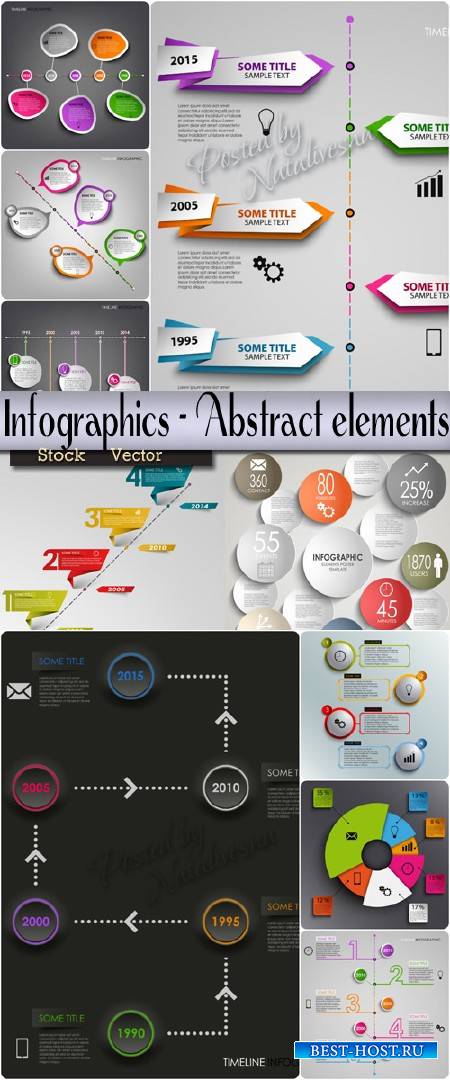 Коллекция инфографики в Векторе – Абстрактные элементы