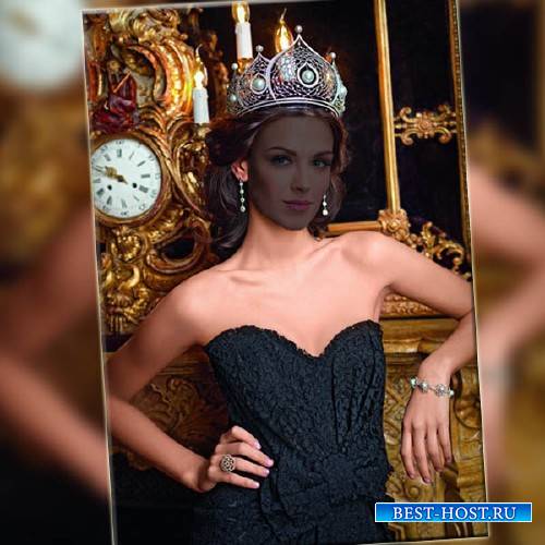 Photoshop шаблон - Королева в короне