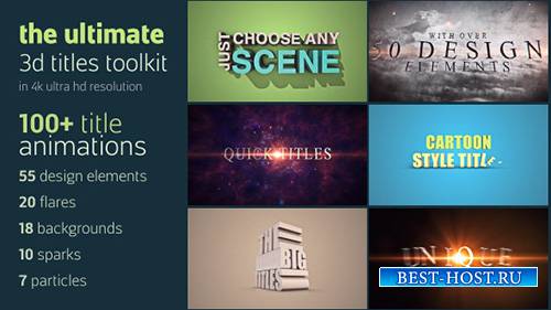 Ultimate 3D Titles Toolkit- Project for After Effects (Videohive)