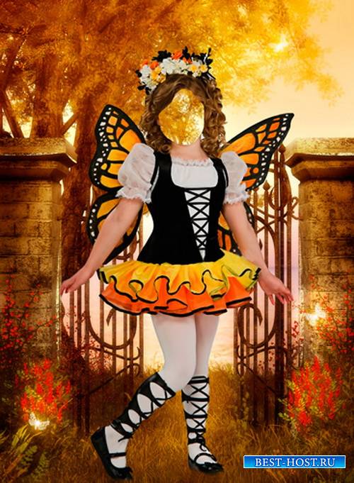 Шаблон для фотошопа  - Осенняя бабочка