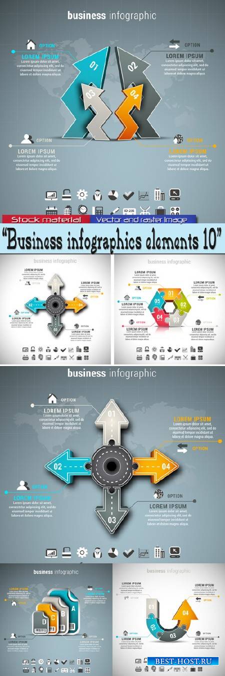 Бизнес - Инфографика элементов 10 в Векторе